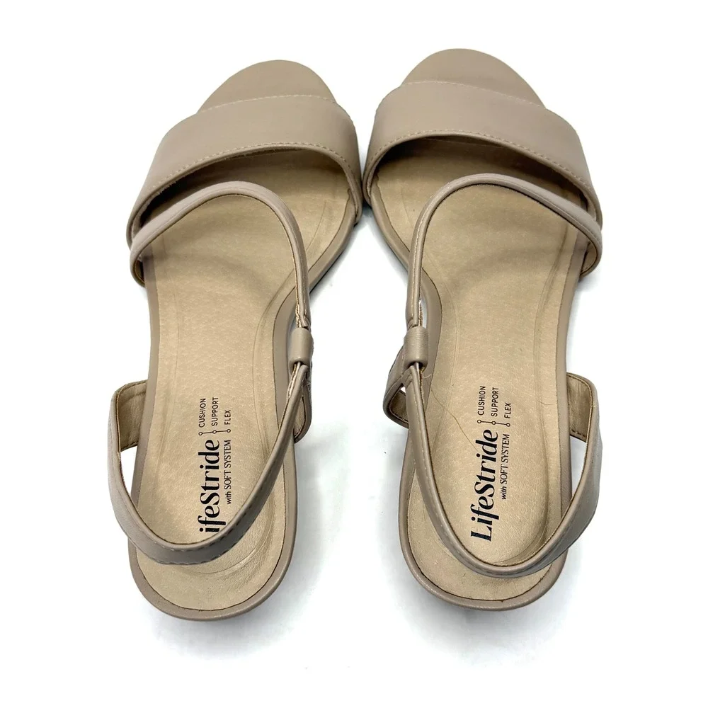 LifeStride Yasmine Strappy Wedge Sandals Heirloom Faux Leather Size 7.5M NWT/BOX